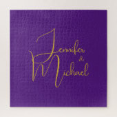 Bruiloft Moderne Minimalistische Gewone Kalligrafi Legpuzzel (Verticaal)