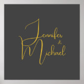 Bruiloft Moderne Minimalistische Gewone Kalligrafi Poster (Voorkant)