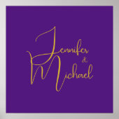 Bruiloft Moderne Minimalistische Gewone Kalligrafi Poster (Voorkant)