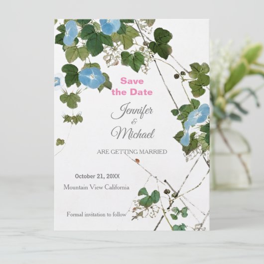 Bruiloft Moderne Minimalistische Gewone Kalligrafi Save The Date (Staand voorkant)