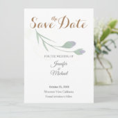 Bruiloft Moderne Minimalistische Gewone Kalligrafi Save The Date (Staand voorkant)