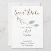 Bruiloft Moderne Minimalistische Gewone Kalligrafi Save The Date (Voorkant)