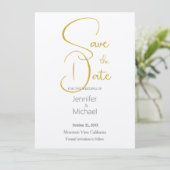 Bruiloft Moderne Minimalistische Gewone Kalligrafi Save The Date (Staand voorkant)