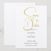 Bruiloft Moderne Minimalistische Gewone Kalligrafi Save The Date (Voorkant / Achterkant)