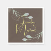 Bruiloft Moderne Minimalistische Gewone Kalligrafi Servet (Voorkant)