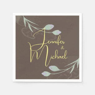 Bruiloft Moderne Minimalistische Gewone Kalligrafi Servet