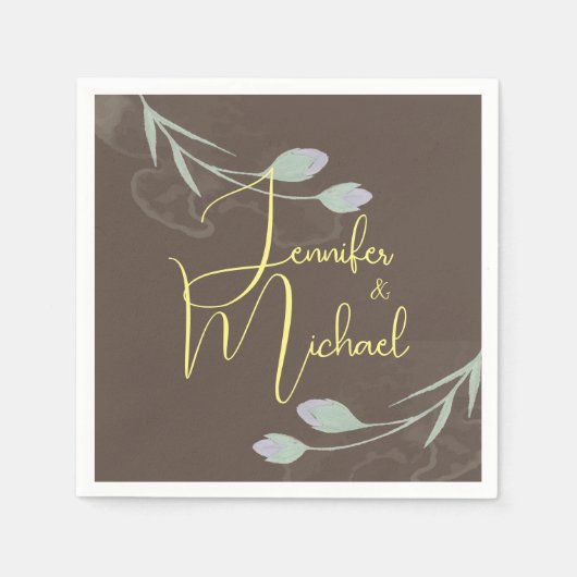 Bruiloft Moderne Minimalistische Gewone Kalligrafi Servet (Voorkant)