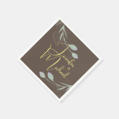 Bruiloft Moderne Minimalistische Gewone Kalligrafi Servet (Hoek)