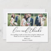 Bruiloft Moderne Minimalistische Kalligrafie Liefd Bedankkaart (Voorkant)