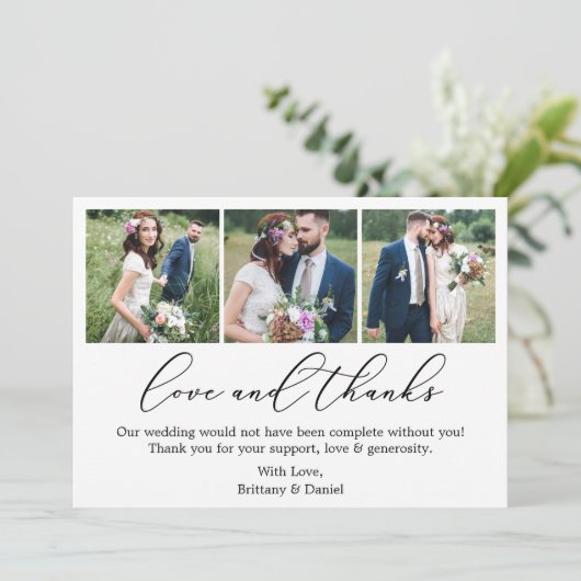 Bruiloft Moderne Minimalistische Kalligrafie Liefd Bedankkaart (Staand voorkant)