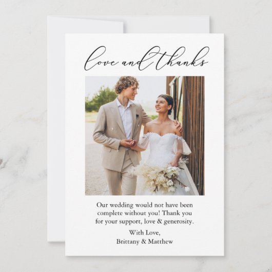 Bruiloft moderne minimalistische liefde Bedankt ka (Voorkant)