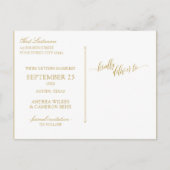 Bruiloft Moderne Typografie Save-the-Date | Goud Aankondigingskaart (Achterkant)