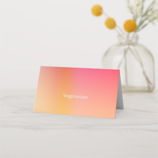 Bruiloft Moderne Zonsondergang Ombre Naam Maaltijd Plaatskaartje (Achterkant)