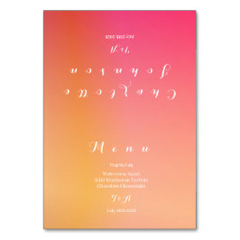 Bruiloft Moderne zonsondergang Ombre Naam Menu Kaart