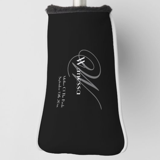 Bruiloft Moeder van de bruid Gift Modern Monogram Golfheadcover (Draai 90)