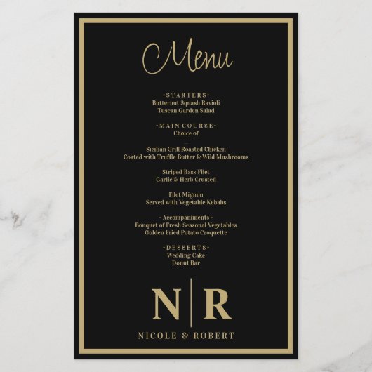 Bruiloft Monogram Aangepaste repetitie Diner (Voorkant)