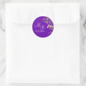 Bruiloft Monogram Blauw Elegante sticker (Tas)