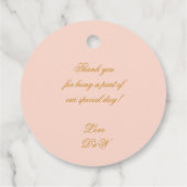 Bruiloft Monogram Blush Roze Eenvoudig Elegant Scr Bedankjes Labels (Achterkant)