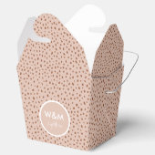 Bruiloft Monogram Boho Beige & Bruin Stippen Favor Bedankdoosjes (Geopend)