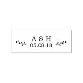 Bruiloft Monogram Botanische Rubber Stamp Rubberstempel (Afrduk)