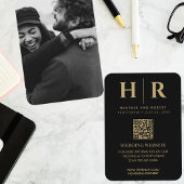 Bruiloft Monogram Bruid bruidegom Foto QR Code RSV Informatiekaartje