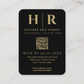 Bruiloft Monogram Bruid bruidegom Foto RSVP QR Cod Informatiekaartje (Voorkant)