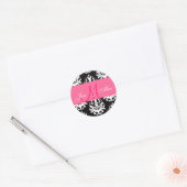 Bruiloft Monogram bruid bruidegom roze Sticker (Envelop)