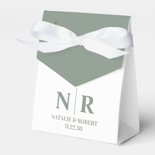 Bruiloft Monogram Bruid en bruidegom Initialen Ele Bedankdoosjes (Voorkant Zijde)