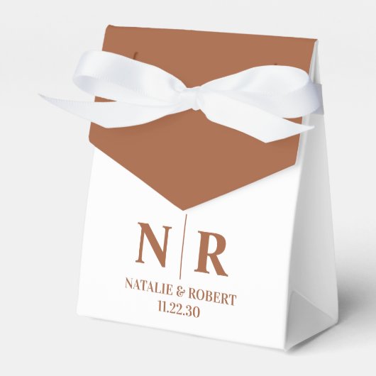 Bruiloft Monogram Bruid en bruidegom Initialen Ele Bedankdoosjes (Voorkant Zijde)