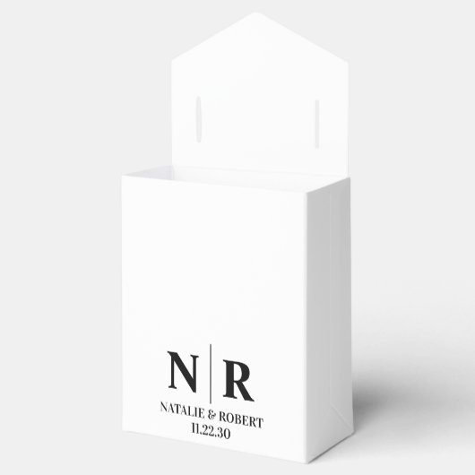 Bruiloft Monogram Bruid en bruidegom Initialen Ele Bedankdoosjes (Geopend)