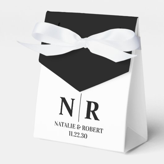 Bruiloft Monogram Bruid en bruidegom Initialen Ele Bedankdoosjes (Voorkant Zijde)