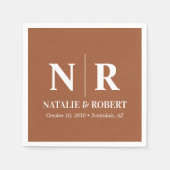 Bruiloft Monogram Bruid en bruidegom Initialen Ele Servet (Voorkant)