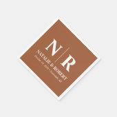 Bruiloft Monogram Bruid en bruidegom Initialen Ele Servet (Hoek)