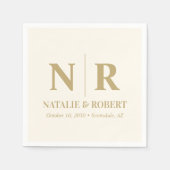 Bruiloft Monogram Bruid en bruidegom Initialen Ele Servet (Voorkant)