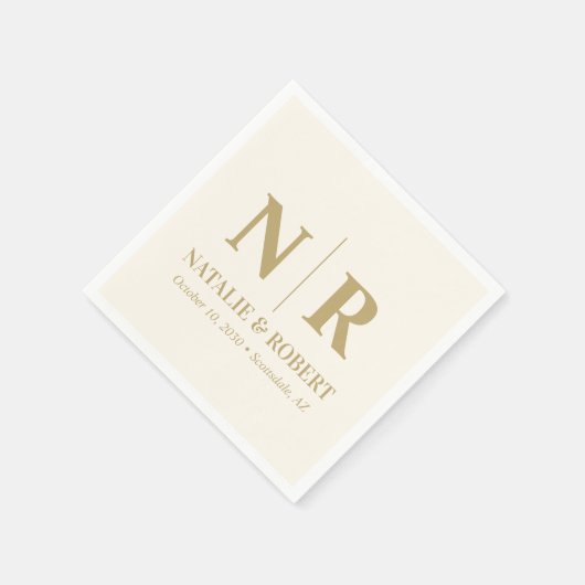 Bruiloft Monogram Bruid en bruidegom Initialen Ele Servet (Hoek)