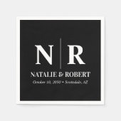 Bruiloft Monogram Bruid en bruidegom Initialen Ele Servet (Voorkant)