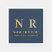 Bruiloft Monogram Bruid en bruidegom Initialen Ele Servet (Voorkant)