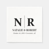 Bruiloft Monogram Bruid en bruidegom Initialen Ele Servet (Voorkant)