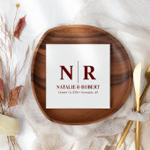 Bruiloft Monogram Bruid en bruidegom Initialen Ele Servet