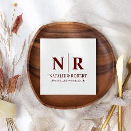 Bruiloft Monogram Bruid en bruidegom Initialen Ele Servet