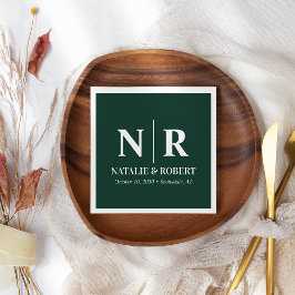 Bruiloft Monogram Bruid en bruidegom Initialen Ele Servet