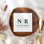 Bruiloft Monogram Bruid en bruidegom Initialen Ele Servet