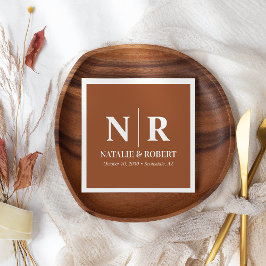 Bruiloft Monogram Bruid en bruidegom Initialen Ele Servet