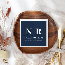 Bruiloft Monogram Bruid en bruidegom Initialen Ele Servet