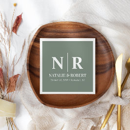 Bruiloft Monogram Bruid en bruidegom Initialen Ele Servet