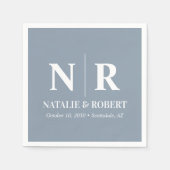 Bruiloft Monogram Bruid en bruidegom Initialen Ele Servet (Voorkant)