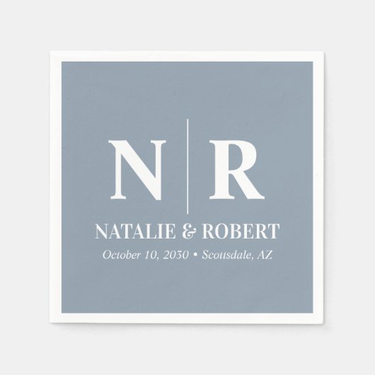 Bruiloft Monogram Bruid en bruidegom Initialen Ele Servet (Voorkant)