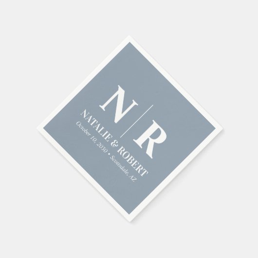 Bruiloft Monogram Bruid en bruidegom Initialen Ele Servet (Hoek)