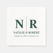 Bruiloft Monogram Bruid en bruidegom Initialen Ele Servet (Voorkant)