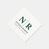 Bruiloft Monogram Bruid en bruidegom Initialen Ele Servet (Hoek)